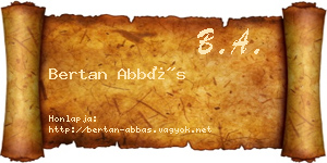 Bertan Abbás névjegykártya